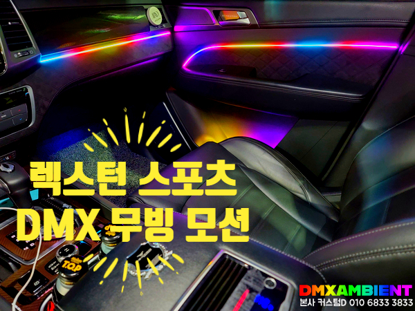  렉스턴 스포츠 무빙 엠비언트 DMX 블랙 아크릴로 비노출 무드등 튜닝!