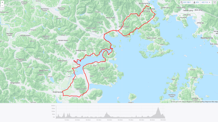 [운동] 마산 고성 한반도 자전거 라이딩 추천코스 (거리 100km)