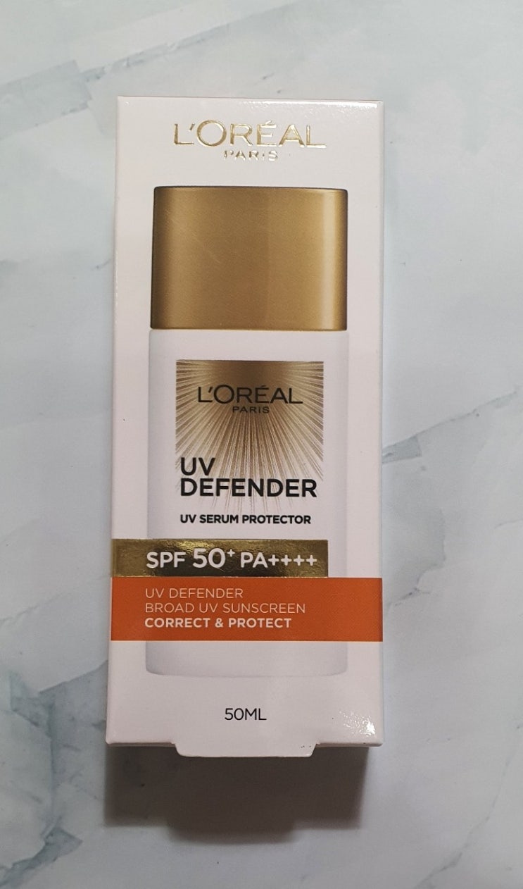  끈적임 덜하고 백탁현상 없는 인생 썬크림: 로레알파리 UV 디펜더 코렉트&프로텍트 SPF50+ 누드 베이지(내돈내산)