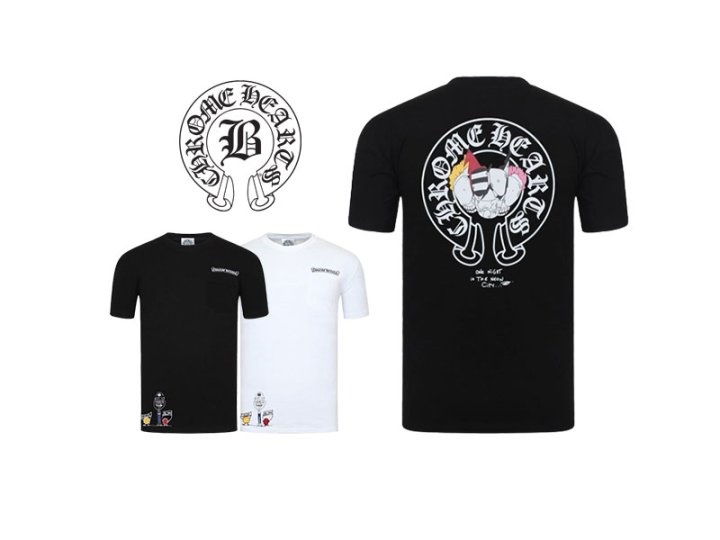  Chrome Hearts 크롬하츠 2022신상 케릭터 로고 오버핏 십자크로스 빈티지 반팔티