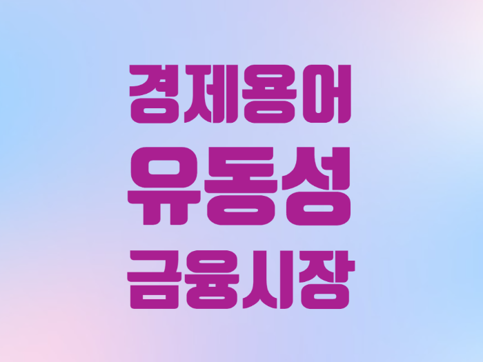  경제용어 금융시장 주식 회계 유동성