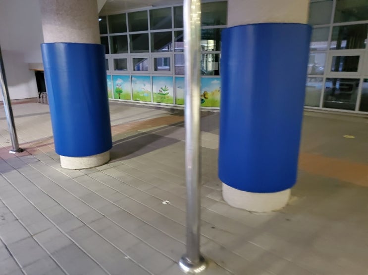  천안 초등학교 외부 기둥보호쿠션 시공다녀왔습니다.