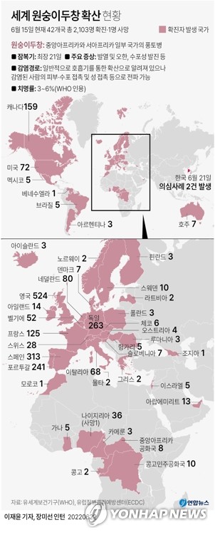 원숭이두창 국내 첫 확진자 나왔다…독일서 입국한 30대 내국인