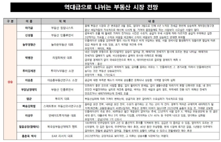  전문가들의 부동산 시장 전망