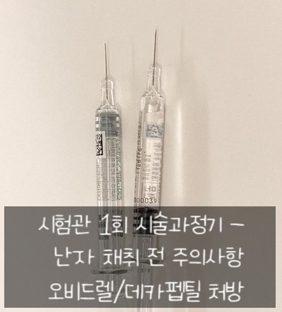  9. 시험관 신선 1차 시술과정기 - 오비드렐, 데카펩틸 처방 / 난자 채취 전 주의사항