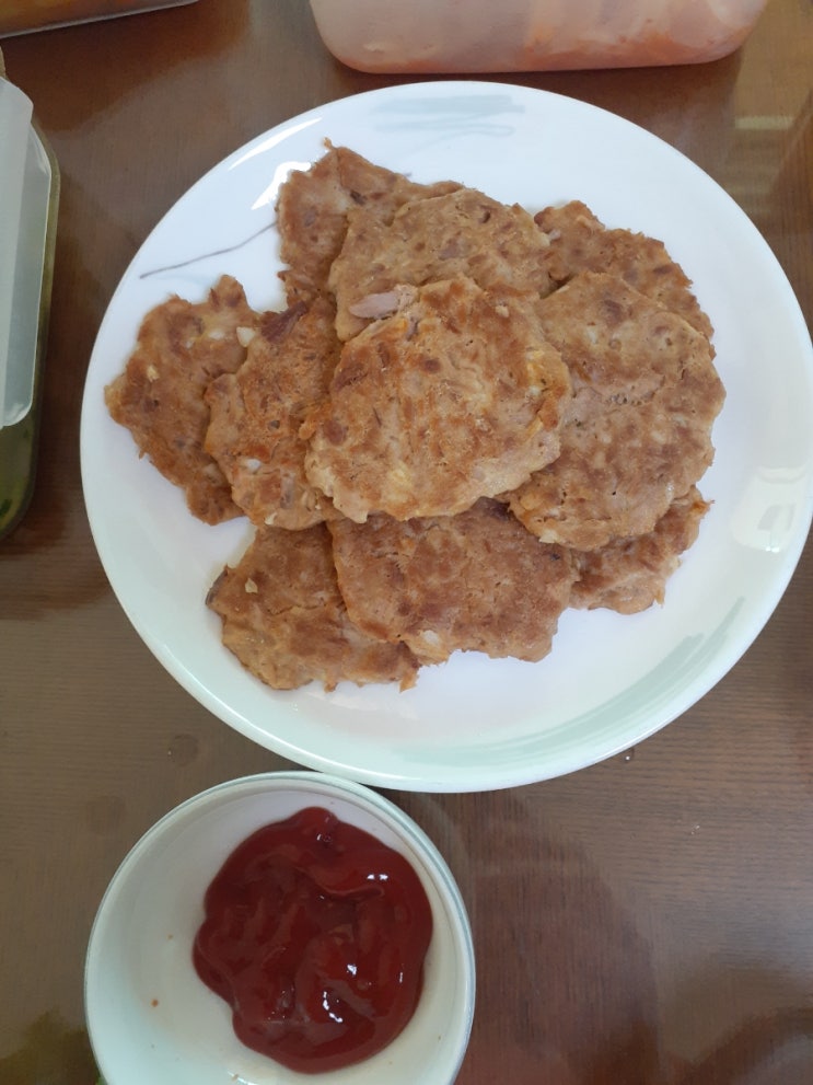  간단한 참치전 만들기와 된장국