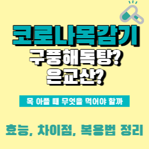  코로나 목감기, 편도염으로 목 붓고 아플 때? '구풍해독탕 vs 은교산'