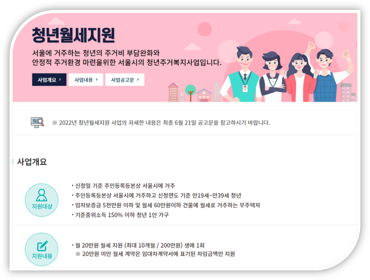 2022 서울시 청년월세지원 월 20만원 최대 10개월 신청방법