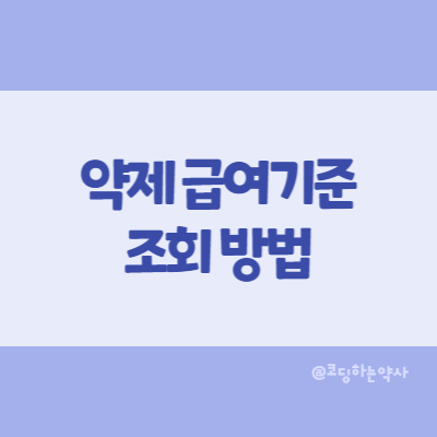  약제 급여기준(의약품 급여 심사기준) 조회 확인하는 방법