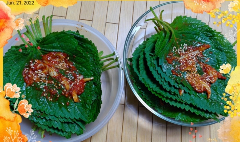 깻잎김치 담기