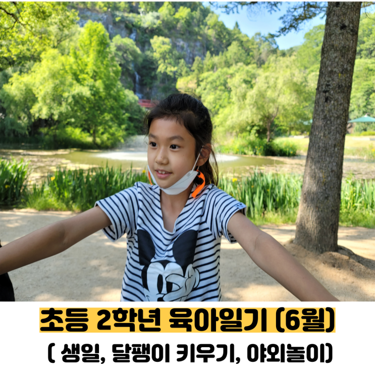  초등 2학년 육아일기(6월)(민서의생일,달팽이키우기,구구단,야외놀이,안동 비밀의 숲 산책)