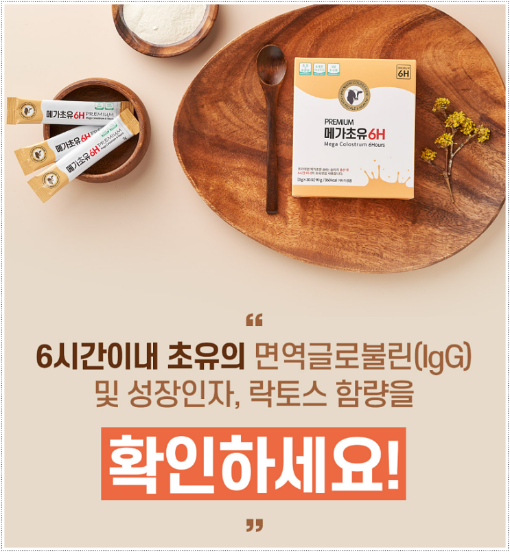  아침에 간편하게 먹기 좋은 초유 단백질 프리미엄 메가초유6H