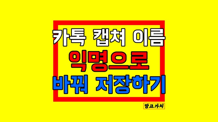 카톡 캡쳐 이름 : 익명 및 모자이크 저장