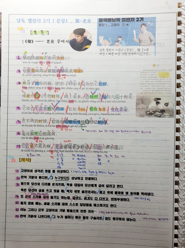  진준쌤&지호쌤낭독챌린지2기<문장-1 猫?-老舍>
