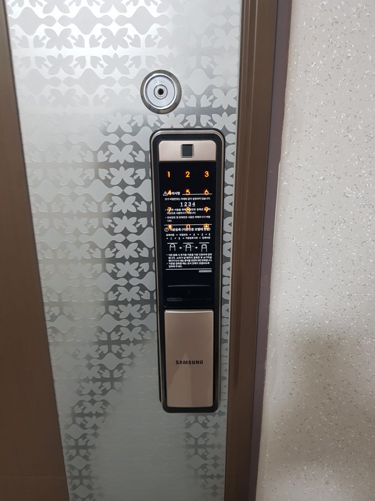  [일산열쇠/일산번호키]고양시 일산서구 대화동 킨텍스꿈에그린오피스텔 삼성 푸시풀 전자 도어락 스마트 IoT 기술 적용된 SHP-DP960 Plus 도어록 번호키 24시열쇠