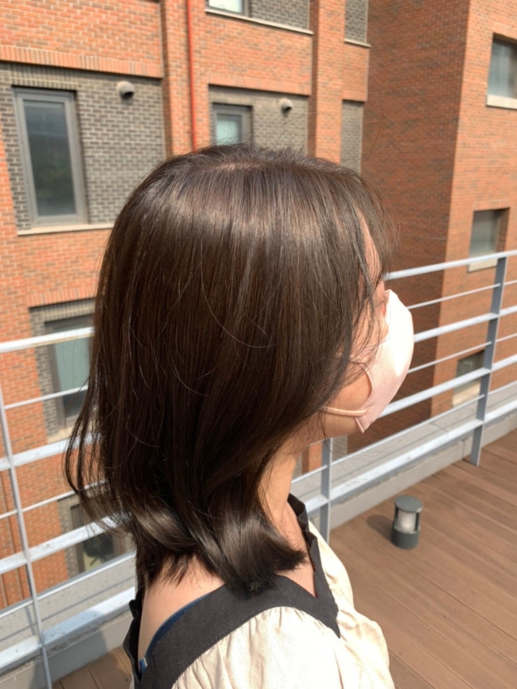  명동헤어샵 라리엔: 웨딩촬영 전 애쉬카키 염색
