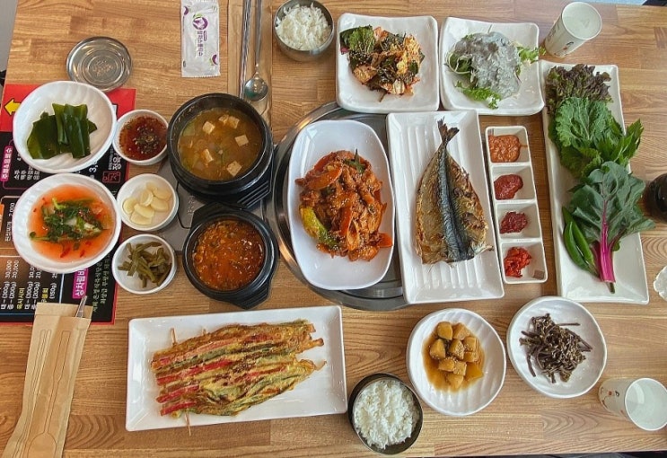 [울산]울산 일산해수욕장 맛집/점심특선 쌈밥 정식 맛집! 온정정육식당!