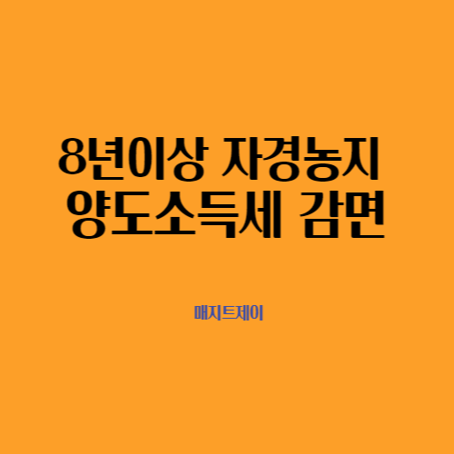  8년이상 자경농지에 대한 양도소득세의 감면