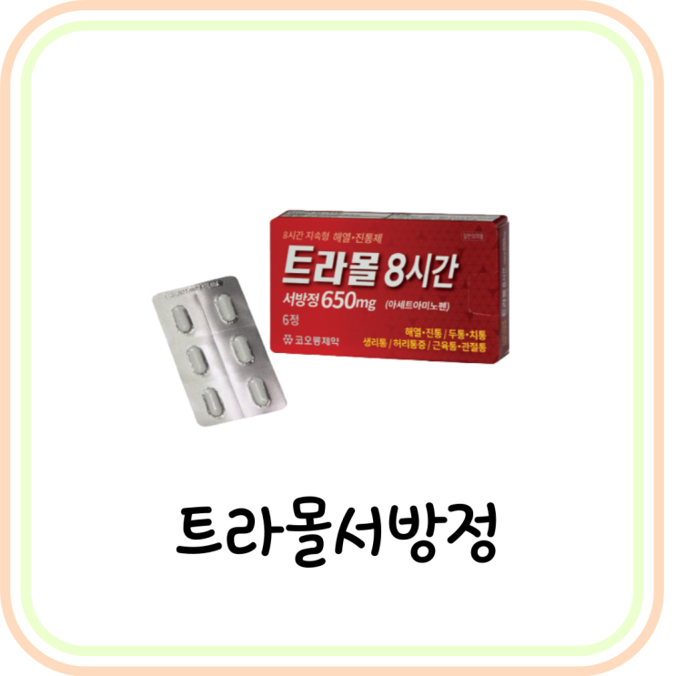 트라몰서방정650mg 효능/복용법/성분 요약 (Acetaminophen)