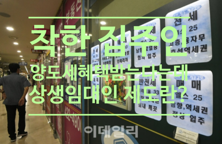  착한 집주인, 양도세 혜택 받는다는데...상생임대인 제도란?