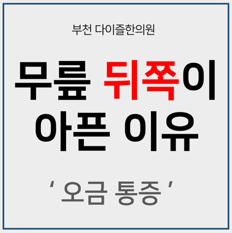  부천한의원 :: 무릎 뒤쪽 통증, 오금 부위가 튀어나오고 아파요.