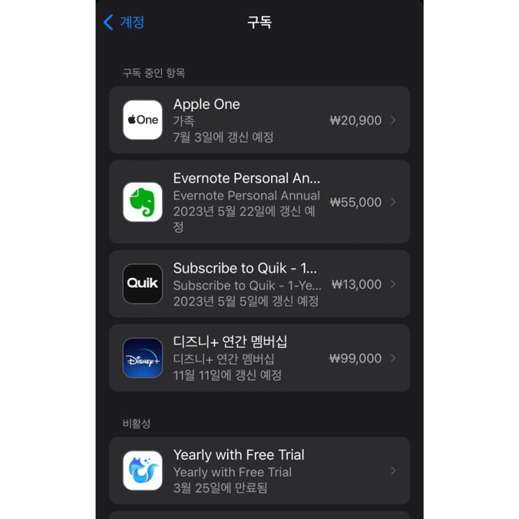  [Q&A] 아이폰 앱 무료체험 신청했는데 구독 목록에 없으면.., 취소방법?(애플 앱스토어)