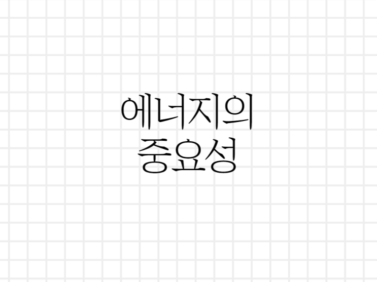 에너지의 중요성 에너지의 중요성