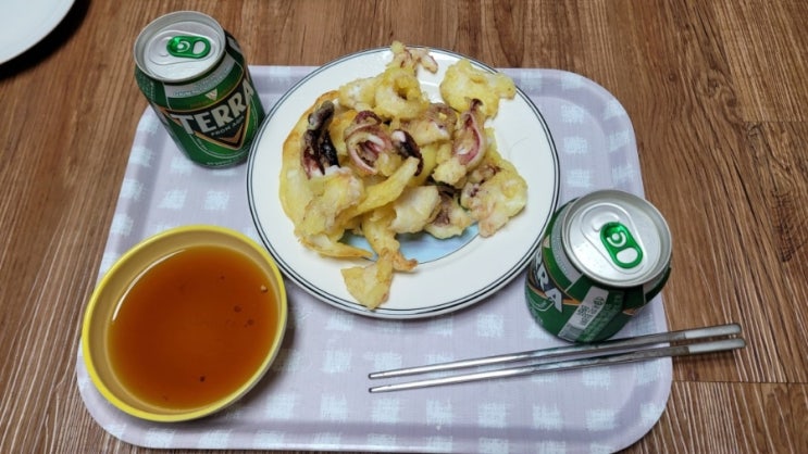 주말 맥주안주 한치튀김 한날