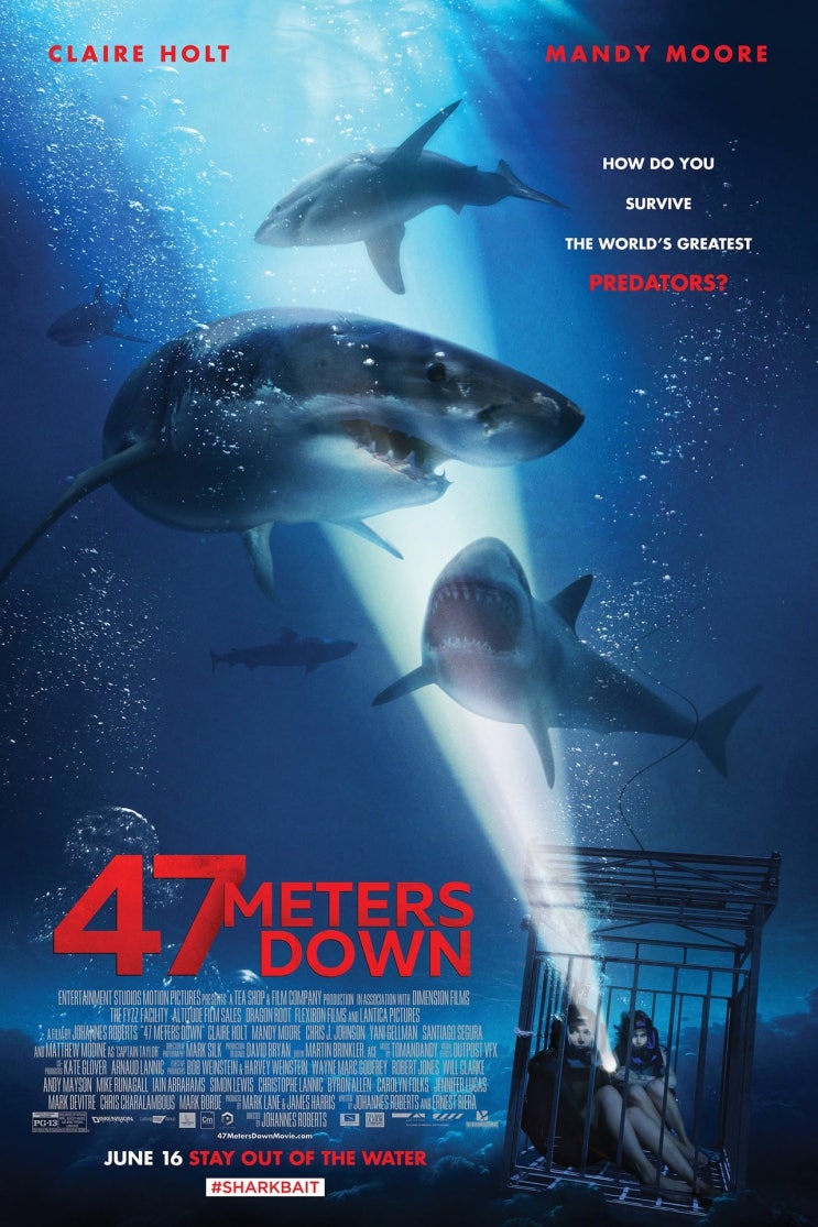  넷플릭스, 상어와 함께 하는 긴장감 있는 영화, '47미터(47 meters down)', 영국, 2017