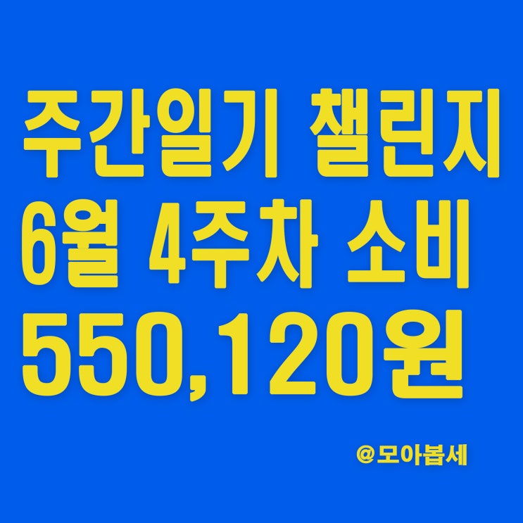  주간일기 챌린지 - 6월4주차 가계부작성