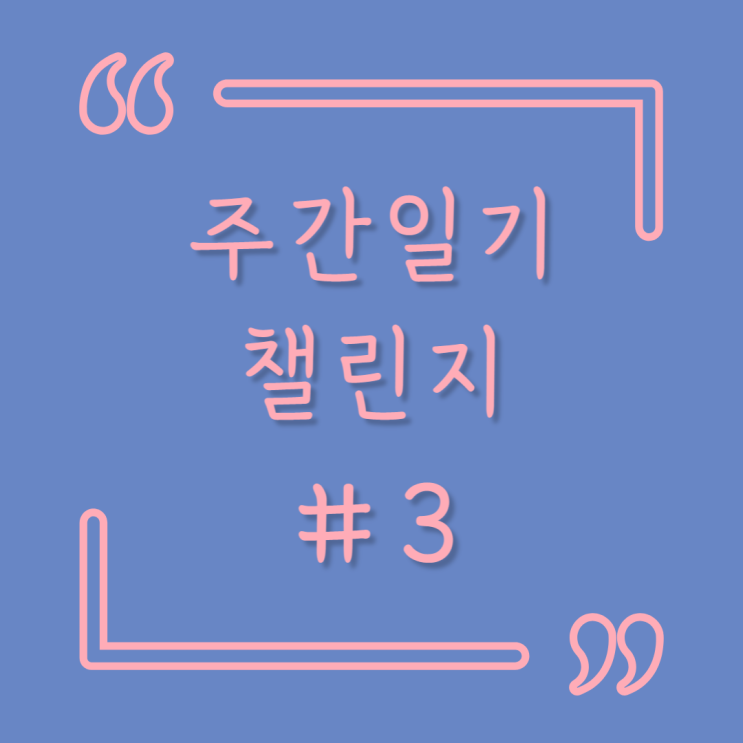  주간일기 #3