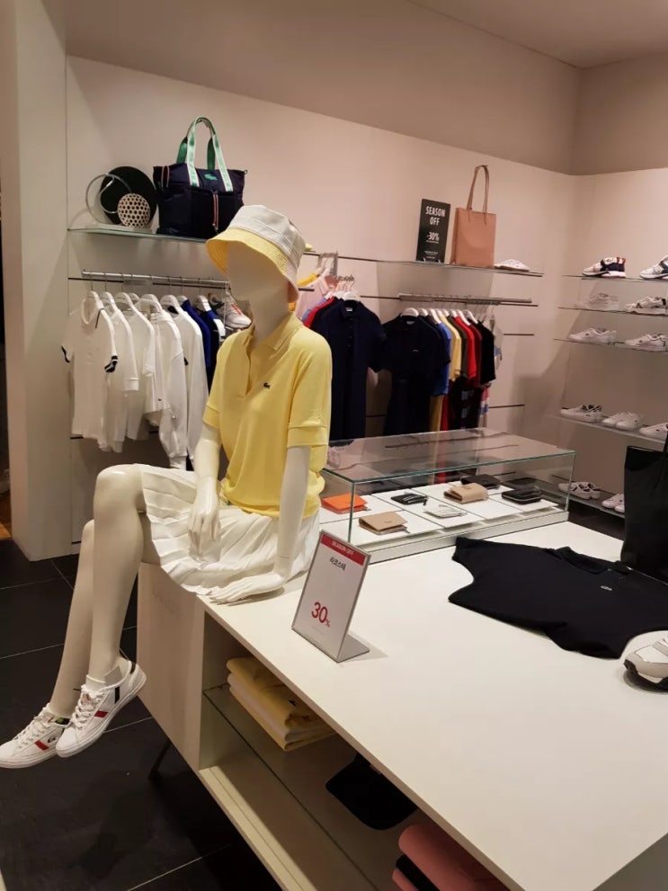  여름 데일리룩 라코스테 우먼 피케 테니스 원피스ㅣ롯데 광복점 시즌 오프 sale