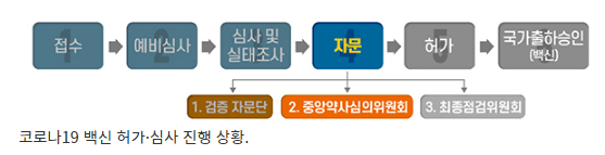 국내개발 1호’ 코로나19 백신 중앙약심 통과…품목허가 가능(SK바이오사이언스사 개발·제조…최종점검위원회 허가 여부 최종결정) 국내개발 1호’ 코로나19 백신 중앙약심 통과…품목허가 가능(SK바이오사이언스사 개발·제조…최종점검위원회 허가 여부 최종결정)
