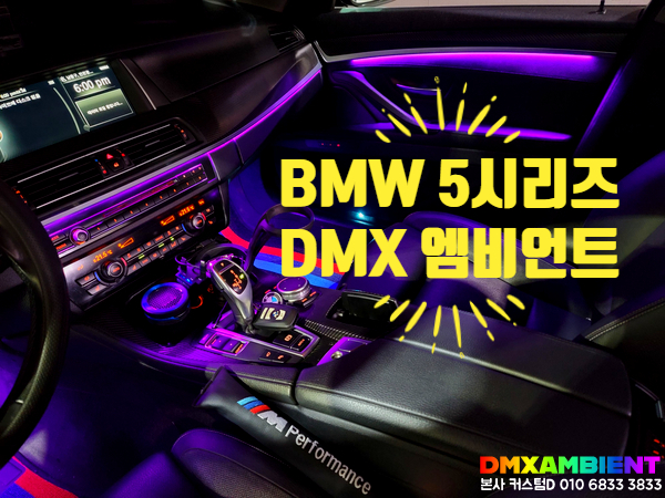 F10 5시리즈 DMX 엠비언트 무드등 광량업 BMW 실내 신형개조