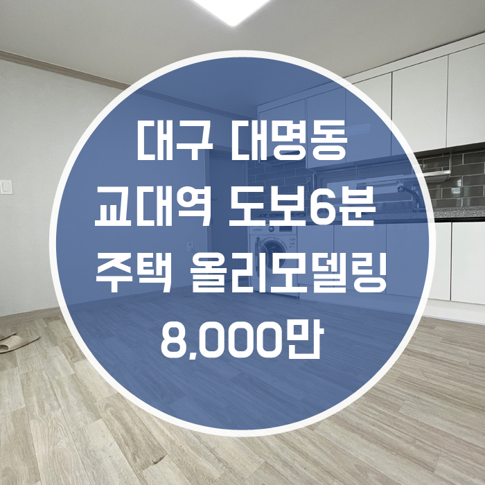  대구 남구 대명동 / 주택 전세 거실+방2 올리모델링 옥상 사용가능 교대역 도보6분