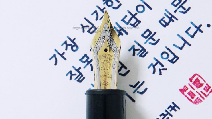  가장 심각한 실수는 잘못된 에서 생긴다 (ft. 몽블랑 149 M닙 만년필 실제 사용 영상)