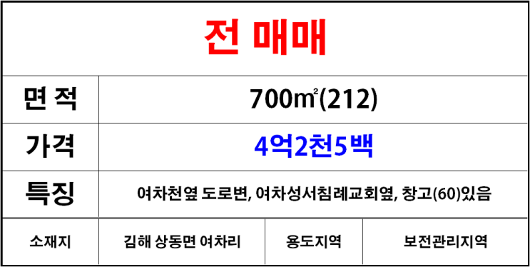  김해상동면여차리토지매매,땅매매,전매매