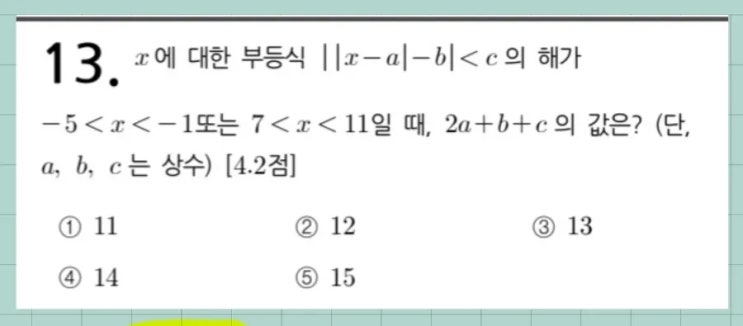  (고1-1학기기말)절댓값 부등식2. 계수가 문자일때는 거꾸로 풀기
