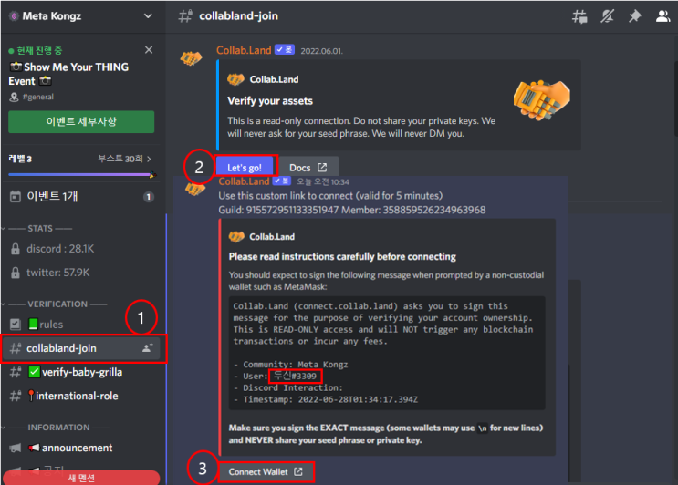  메타콩즈(Meta Kongz) 렛저로 디스코드 홀더인증하기