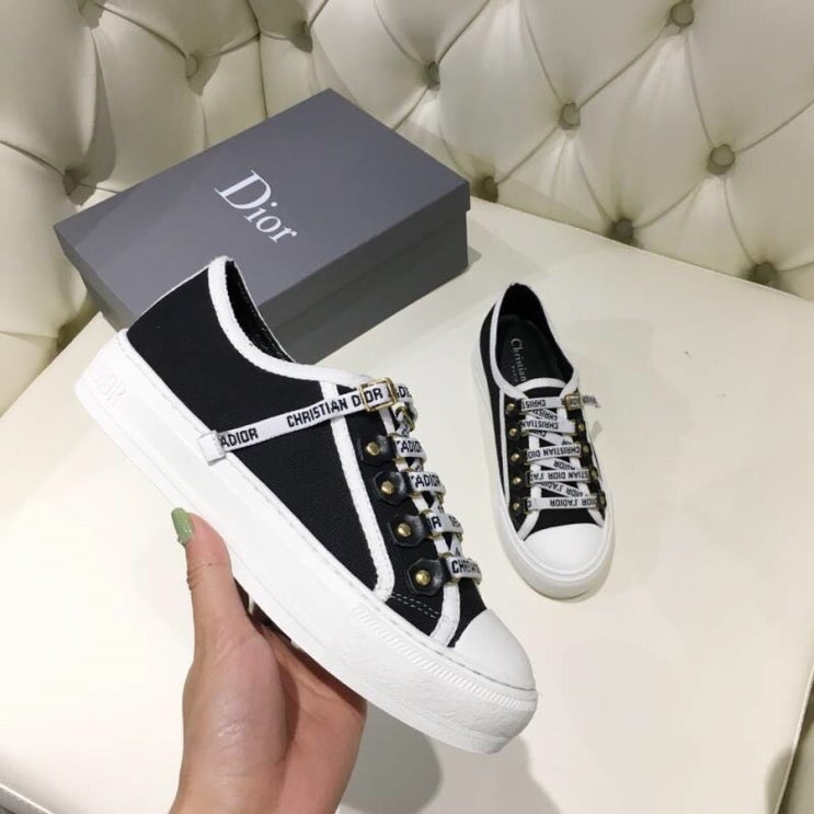  워크앤 디올 코튼 캔버스 Dior 스니커즈  블랙 화이트
