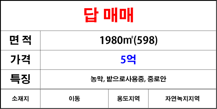  김해칠산(이동)답매매,논매매,농막매매,중로안