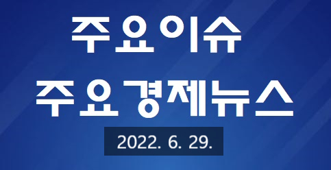 DAY 주요경제뉴스, 주요이슈 2022. 6. 29.