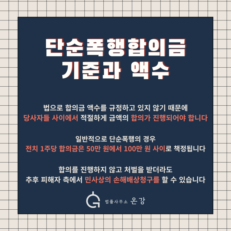 폭행죄, 폭행고소, 합의금, 벌금상담은