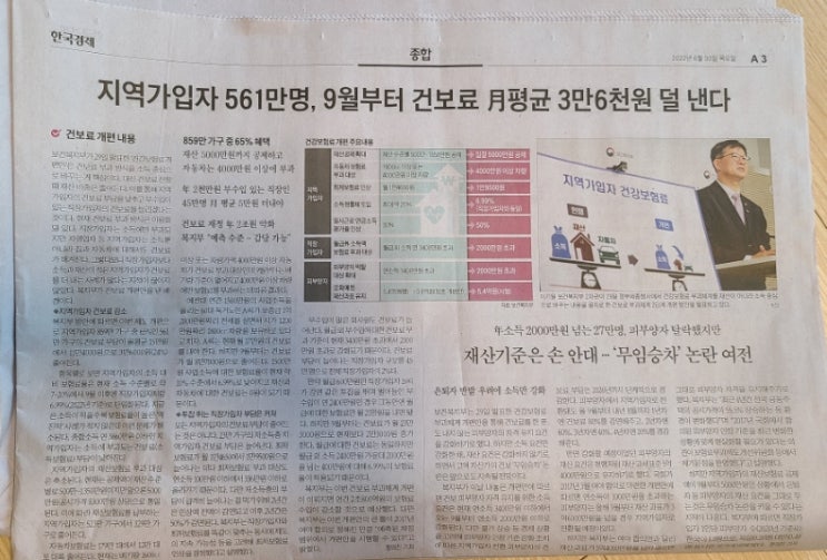  건강보험료 개편, 직장의보가 유리할지 지역의보가 유리할지 고민중