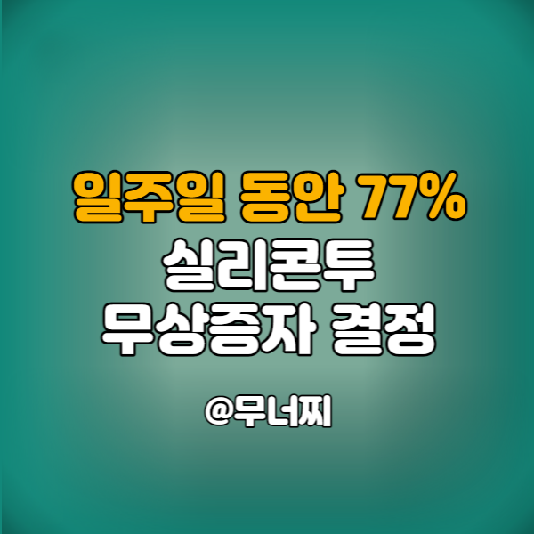  일주일 동안 77% 오른 실리콘투 무상증자와 주가 알아보기