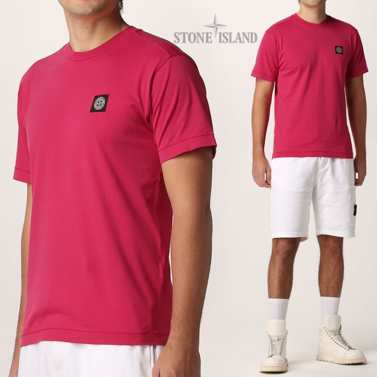  스톤아일랜드 22SS JERSEY 가먼트다이 로고 패치 반팔티 FS