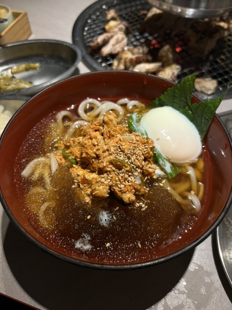  성수, 성수역 맛집 <송계옥> 모둠 중, 목살, 비빔면, 냉우동, 얼그레이하이볼(송계옥 웨이팅, 테이블링)