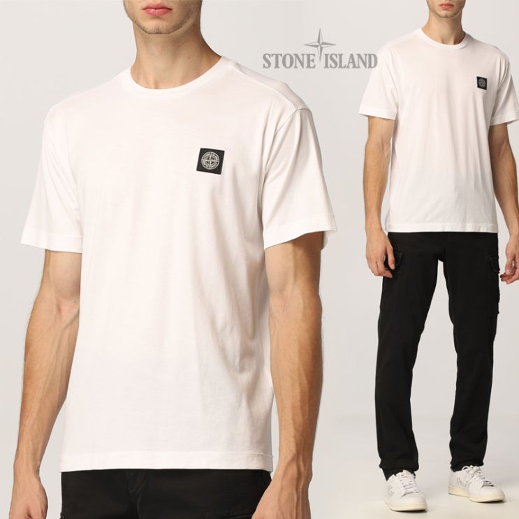  스톤아일랜드 22SS JERSEY 가먼트다이 로고 패치 반팔티 WT