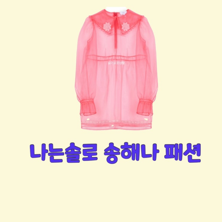 송해나 나는솔로solo 51회 핑크 시스루 블라우스 원피스 드레스 셔츠 남방 옷 패션