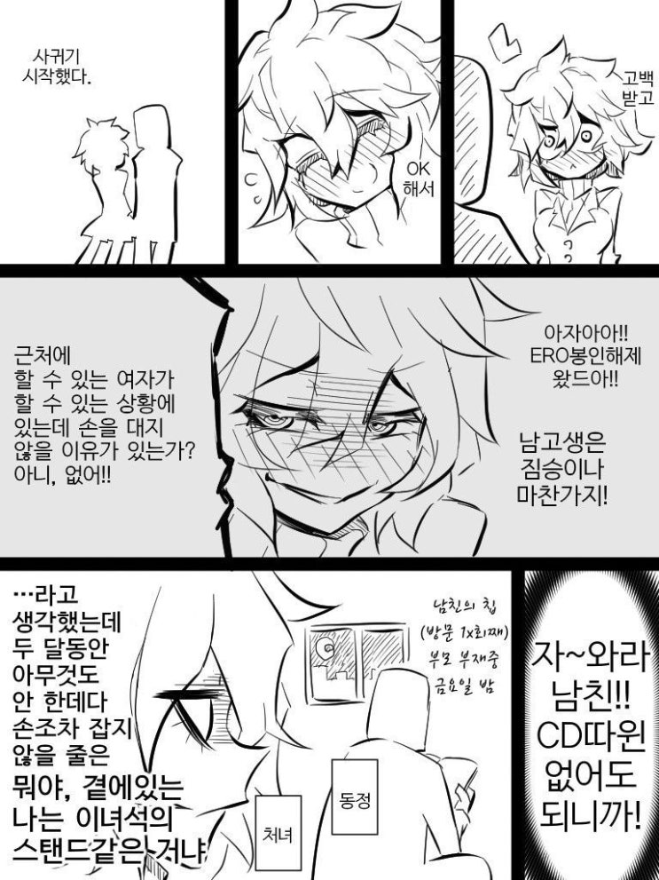 용기가 없어 최면에 의존하는 남자와 한계가 온 여친 - [오리지널 만화][웹코믹]